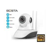 1080p 2mp 360 Derece Full Hd Kablosuz Ip Gece Görüşlü Wifi Güvenlik Kamerası 64gb Sd Kart Dahil