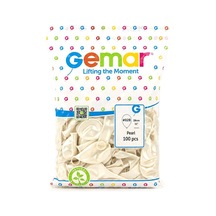 Gemar Gm-110-28 Balon 28cm 11'' 100 Adet Pearl Metalik İnci Beyaz Standart