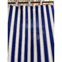 Nivemeshome Branda Mavi - Beyaz Balkon Perdesi