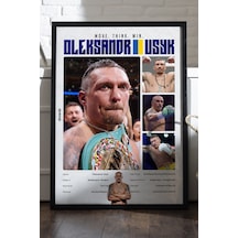 Oleksandr Usyk Boks Siyah Ahşap Çerçeveli Poster, Dekoratif Dövüş Duvar Tablosu