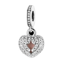 Nur Silver Melek Kanatlı Kalp Gümüş Charm Nur-bl00292