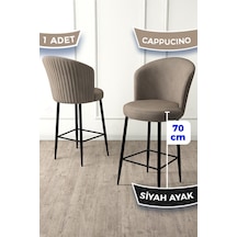 Canisa Fora Serisi Ada Mutfak Sandalyesi Babyface Kumaş Cappucino Bar Sandalyesi Siyah Metal Ayak Cappucino Sandalye Siyah Ayak