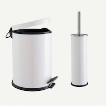 Metal Çöp Kutusu Çöp Kovası Çöp Tenekesi 3 Litre Pedallı Ve Wc Tu