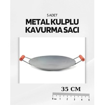 Metal 35 Cm Kulplu Kavurma Sacı Iegeauv Çok Renkli