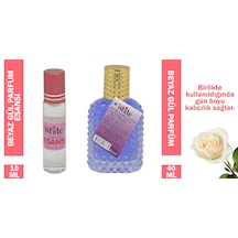 Rose White 10 Ml. Beyaz Gül Parfüm Esansı - 40 Ml. Beyaz Gül Parfüm Gül