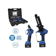 Tr Hcs306xp + Lasercut 35xp Akülü Budama Seti, 21v 4000mah, Çift Akülü Profesyonel Bahçe Bakım Seti