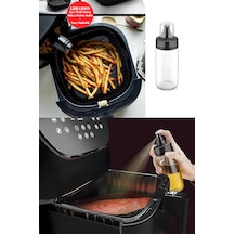 2'Lİ SET Airfryer Pişirme Seti Silikon Kabı Ve Cam Sprey Şişe Yağ