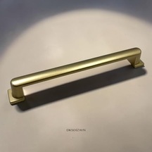 5 Adet Aysima Mat Altın Dolap Kulpu 160 Mm Metal Sağlam Yapı Modern Mobilya Kulpu Açık Kahverengi