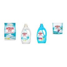 Aquabor Doğal Mineralli 4 Kg Beyaz + Sıvı Beyaz + Sıvı Renkliler + Tablet 4 Lü Set 0.75 LT - 2.5 LT - 12 KG