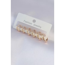Mey İthalat Pirinç Gold Renk Oval Küpe Seti - Özel Seri Meyeb665a043e81c98d5b6e0dacb5 altın