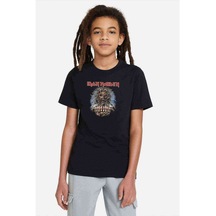 Maıden Maıden Fun Club Baskılı Unisex Çocuk Siyah T-Shirt