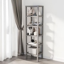 Deconox 6 Katlı Köşe Rafı Banyo, Mutfak Ve Kiler İçin Yer Tasarruflu Organizer Çok Amaçlı Plastik Raf 3 Farklı Renk Seçeneği 38x29x152 Cm Dikey Ve Yatay Kullanım Gri Aahşap