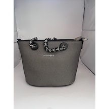 Just Polo Jp6054 Kadın El Ve Omuz Çantası Küçük Boy Ozt6054 Gri Siyah Gri - Siyah