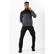 Maraton Sportswear Comfort Erkek Dik Yaka Düz Paça Reglan Kol Basic Siyah-siyah Eşofman Takımı 22298-siyah-siyah