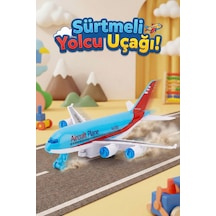Sürtmeli Oyuncak Yolcu Uçağı - 16 Cm Model Uçak - Eğitici Çocuk Oyuncağı