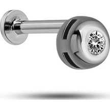 925 Ayar Gümüş Rodyumlu Minimal Zirkon Taşlı Pırlanta Montürlü Tragus Piercing Küpe