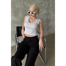 Madmext Karmelanj V Yaka Biyeli Kadın Atlet Mg2292 Karmelanj