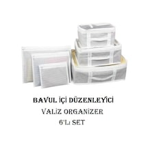 Alas Valiz Bavul İçi Çizgili Düzenleyici Organizer 6'lı Set