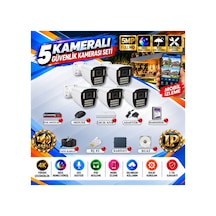 5 Kameralı 4k Sesli İp Güvenlik Kamerası Seti 5mp Gece Renkli Görüş 21 Warm Led Poe 421wsp