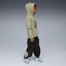 Puma Hot Wheels Çocuk Haki Kapüşonlu Sweatshirt Haki