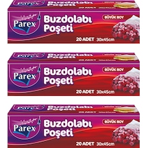 20'li Buzdolabı Poşeti Büyük Boy 30 X 45 Cm Üçlü Paket
