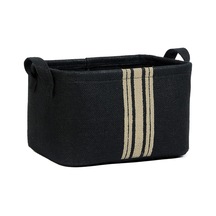 Ocean Home Textile Siyah Renk Çizgili Jüt Sepet 30 X 21 X 18 Cm Genel