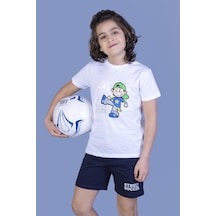 Toontoy Kids Toontoy Erkek Çocuk Baskılı Şortlu Takım Beyaz