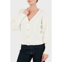 Guess Ls Vn Faith Cardi Pamuklu V Yaka Düğmeli Kazak W6br28z1410 Kadın Kazak W6br28 Z1410 G012 Beyaz