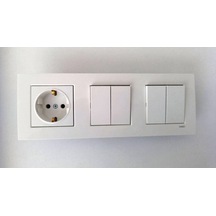 Viko Karre Beyaz 3lü Set Komütatör + Komütatör+ Topraklı Priz