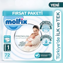 Molfix Premium Fırsat Paketi 1 Beden 72 Adet 1 Numara