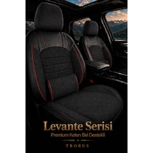 Suzuki Vitara 2015+ Uyumlu Levante Serisi Bel Destekli Keten Füme Kırmızı Koltuk Kılıfı