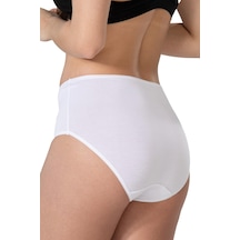 Beyaz Mı Emay 1445 Modal Cotton Yüksekbel Dantelli Külot Beyaz