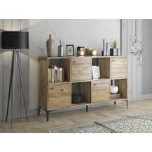 Bessonshome Wood'N Love Satürn 4 Kapaklı Metal Ayaklı Çok Amaçlı Dolap Konsol (529964611)