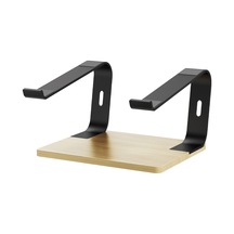 G1 Masaüstü Dizüstü Standı Alüminyum Alaşım + Ahşap Dizüstü Bilgisayar Isı Dağıtımı Yükseltme Braketi - Siyah