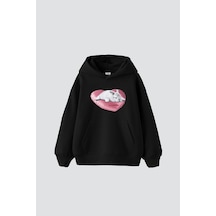Startmore Bunny Baskılı Oversize Unisex Beyaz Siyah