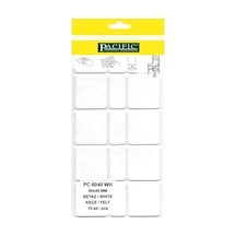 Cateksss Pacific Kare Yapışkanlı Sandalye Koltuk Mobilya Ayak Keçesi Felt 40x40 Mm Beyaz - 16 Lı Paket