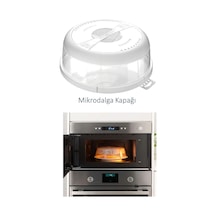 Mikrodalga Gıda Koruma Kapağı, Saplı Kapak Şeffaf 24,5 X 7,5 H Cm Plastik Beyaz Diğer