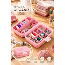 Porsima 1192-2 Premium 12 Bölmeli Çok Amaçlı Organizer Saklama Ka Pembe
