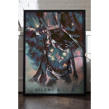 Silent Hilll Siyah Ahşap Çerçeveli Poster, Dekoratif Oyun Duvar Tablosu