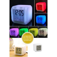 Led Dijital Renkli Masa Saati Alarm Termometre Tarih Masaüstü Saa