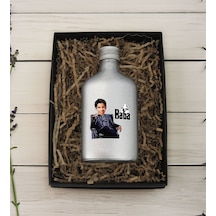 Bk Gift Kişiye Özel The Baba Karikatürlü Gümüş Tasarım Cam Şişe Kolonya 200 ML 2