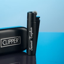 İsme Özel Siyah Clipper Metal Çakmak