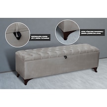 Vetra Sandıklı Bench Puf, Beyaz KREM