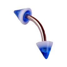 Tdgr00896 Curved Barbel Çelik Spike Piercing K7 Çok Renkli