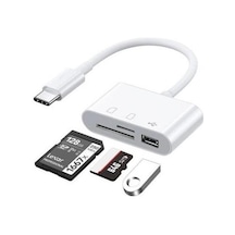 Usb Type C To Sd Microsd Tf Kart Okuyucu Usb 3in1 Çevirici Dönüştürücü Adaptör