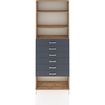 Arges Dolap 3 Raflı 6 Çekmeceli 88x30x243 Çam-antrasit Atlas Çam
