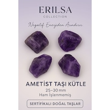 Sertifikalı Ham İşlenmemiş Ametist Doğal Taş Kütle - 25 30 Mm Neg