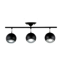 Rsylight Retro Siyah 180 Derece Hareketli Modern Spor 3 Lü Led Spot Avize Güışığı Ampullü Siyah