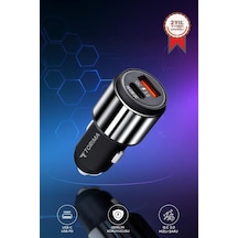 Torima C16 45w Silver Araç Şarj Cihazı Type-c Kablolu Hızlı Şarj Adaptörü