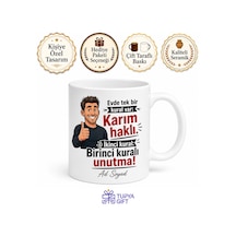 Hep Haklı Çıkan Karıma Otorite Sensin Kılıbık Koca Kupası Hediye Bardak Beyaz / Çok Renkli